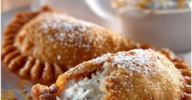 Cassatelle di Ricotta Siciliane, dolci ripieni di ricotta su un piatto.