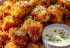 Bocconcini di pollo croccanti all'aglio e parmigiano preparati in friggitrice ad aria