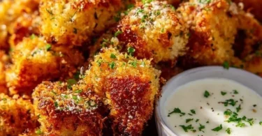 Bocconcini di pollo croccanti all'aglio e parmigiano preparati in friggitrice ad aria