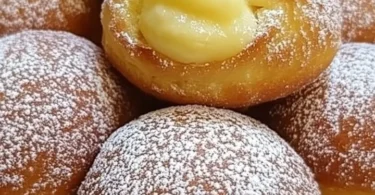 Deliziosi bomboloni ripieni di crema e marmellata, dolci tipici italiani.