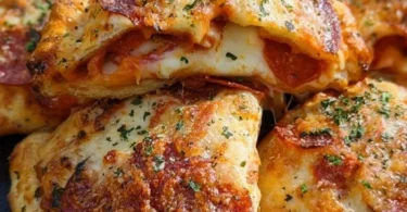Calzoni fatti in friggitrice ad aria su un piatto