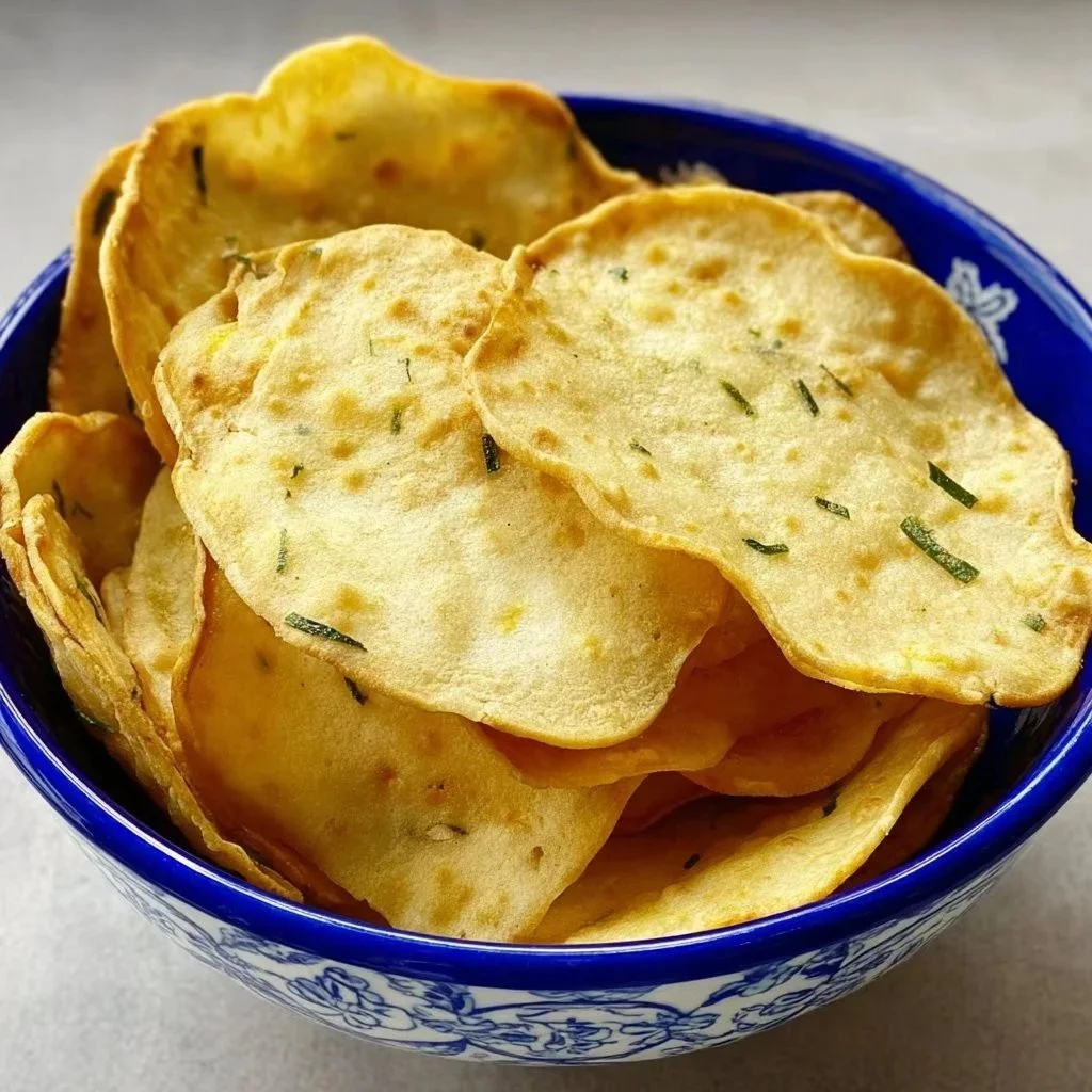 Chips di Ceci Croccanti in una ciotola, uno snack sano e gustoso