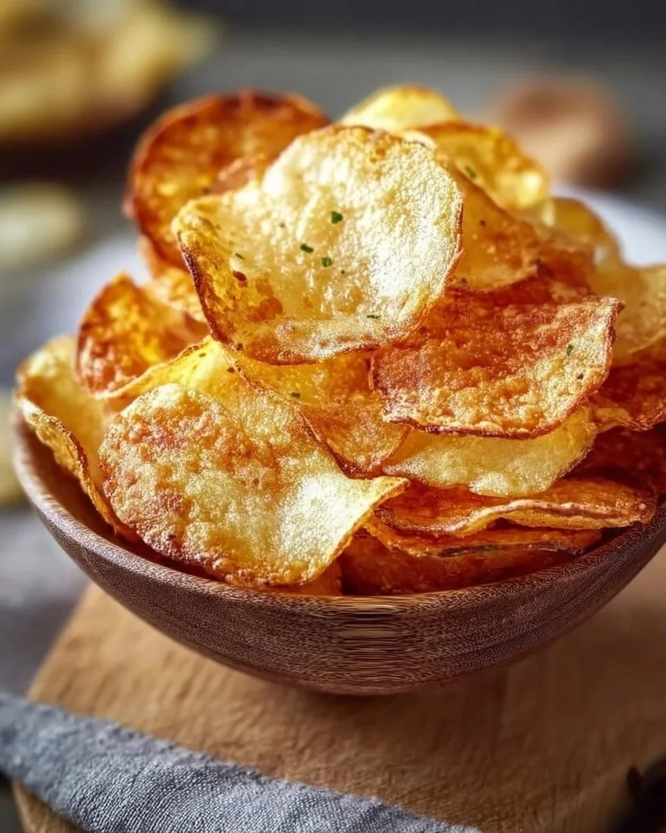 Chips di patate croccanti fatte nella friggitrice ad aria
