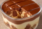 Crema calda alla vaniglia servita in una ciotola con decorazioni dolci.