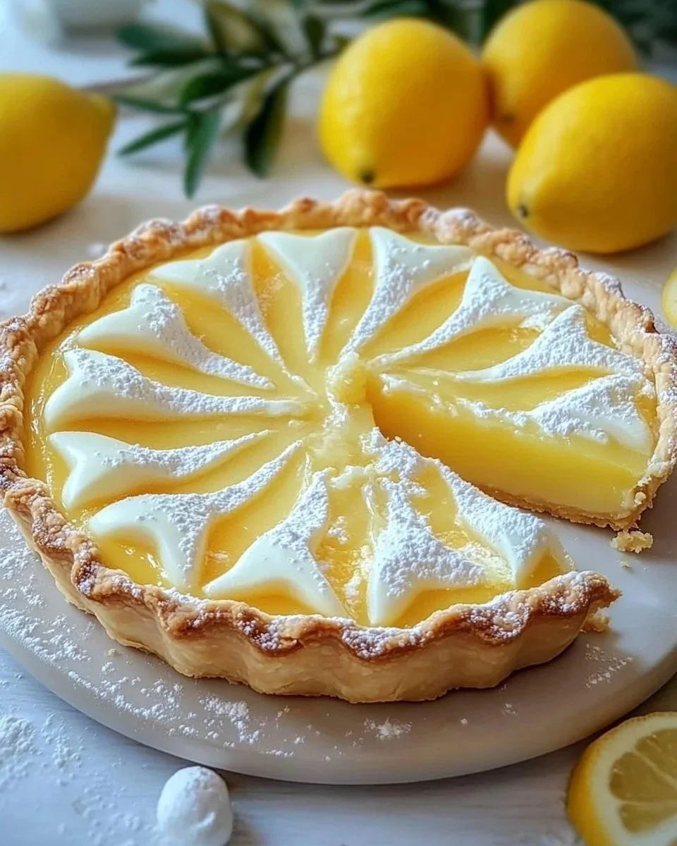 Crostata con crema al limone, dolce fresco e invitante