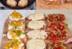 Bruschette colorate e appetitose pronte per un antipasto delizioso