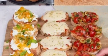 Bruschette colorate e appetitose pronte per un antipasto delizioso