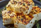 Feta croccante cucinata nell'Airfryer con verdure fresche.