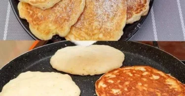 Frittelle di Mele dorate e croccanti servite con zucchero a velo.
