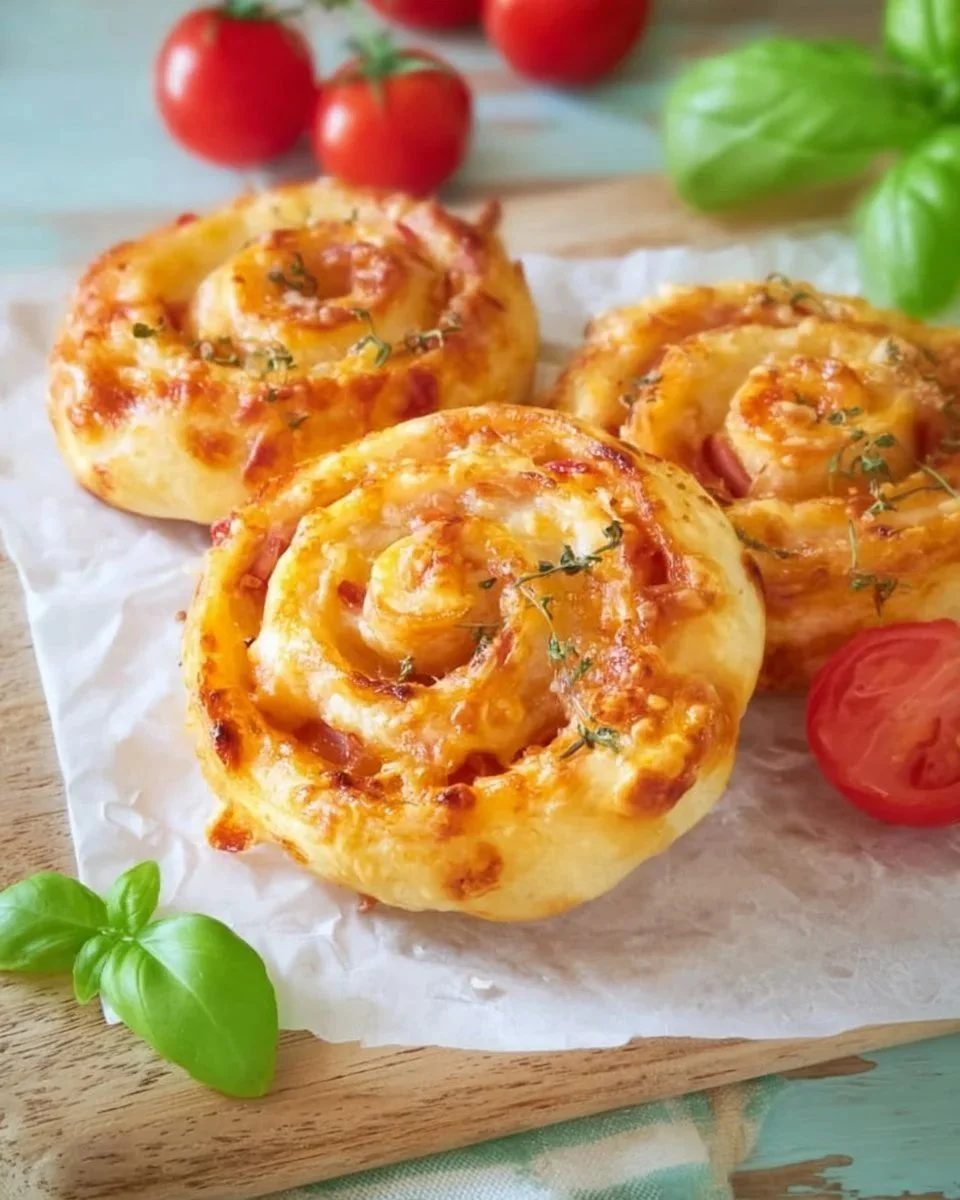 Girelle di pasta sfoglia appena sfornate, pronte da servire.
