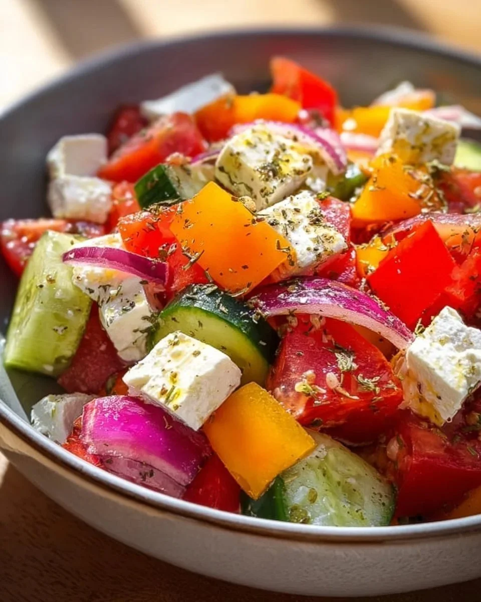Insalata Contadina Greca con verdure fresche e feta