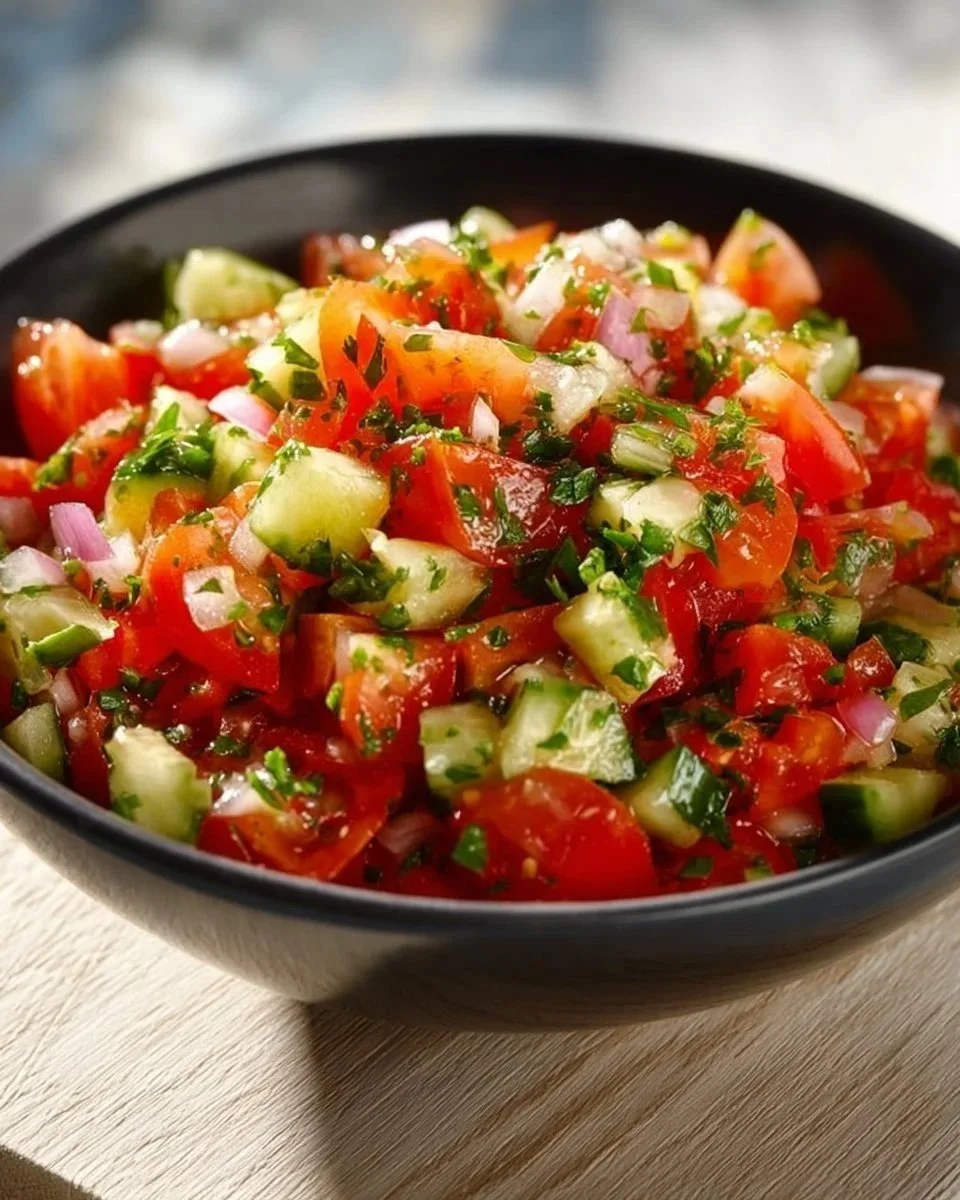 Insalata di Pomodori e Cetrioli fresca e colorata