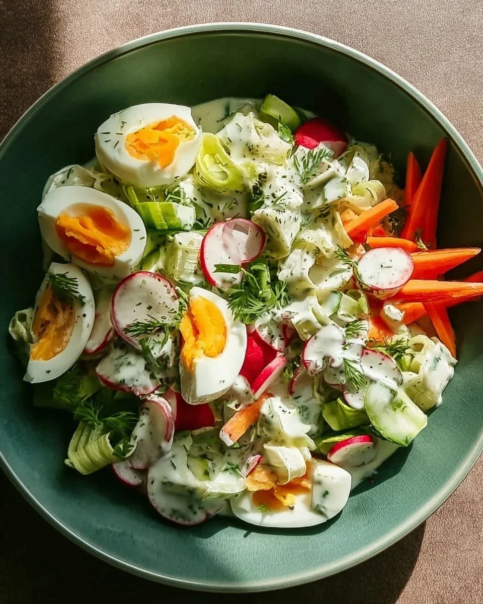 Insalata Vegetariana di Primavera con verdure fresche e colorate