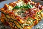 Lasagna ad alto contenuto proteico con verdure colorate e salutari