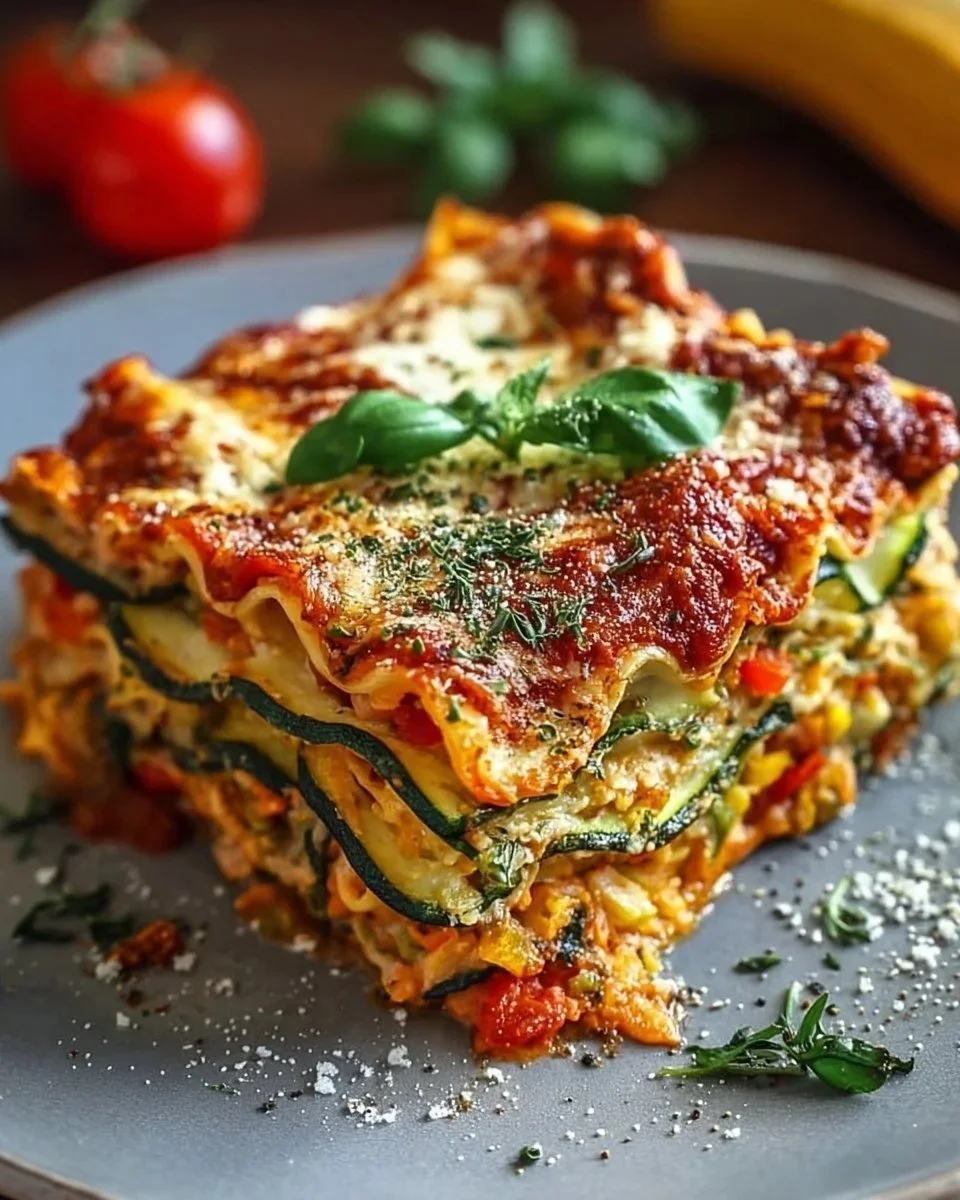 Lasagna ad alto contenuto proteico con verdure colorate e salutari