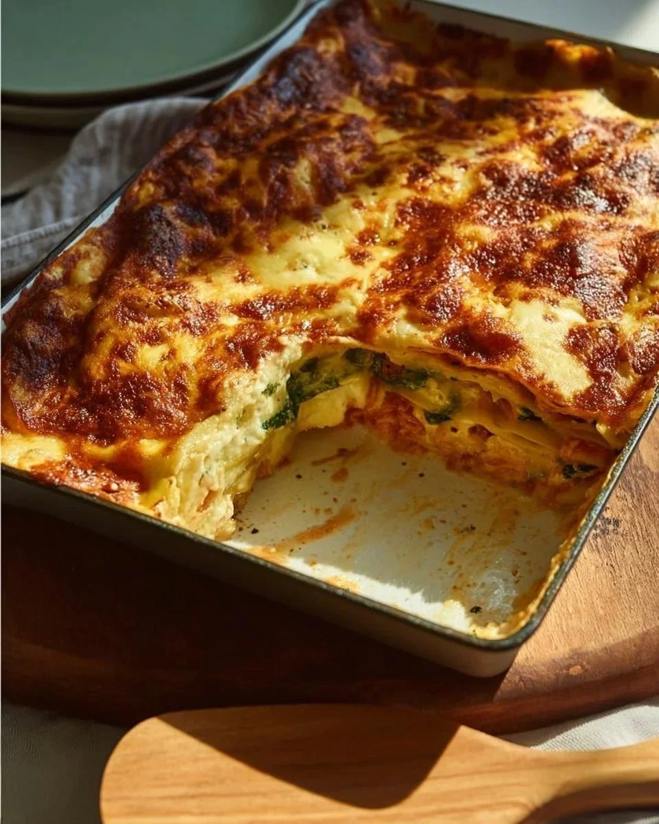 Lasagna di Bietola Vegetariana con ricotta e spinaci.