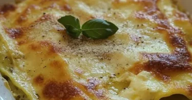Lasagna di zucchine e prosciutto servita in piatto