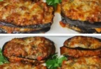 Melanzane ripiene al forno pronte per essere servite