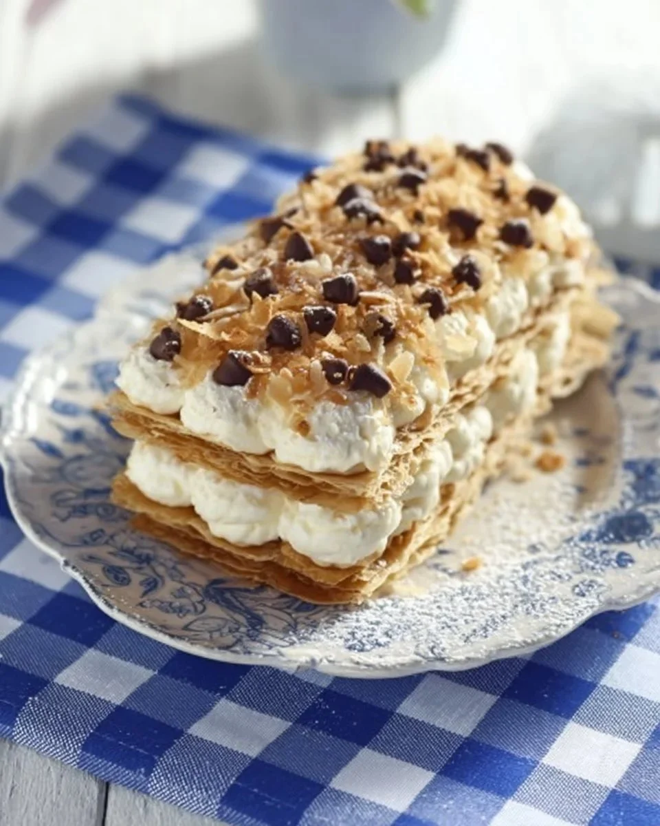 Millefoglie con Sfogliatine, dolce a strati con crema e sfoglia croccante