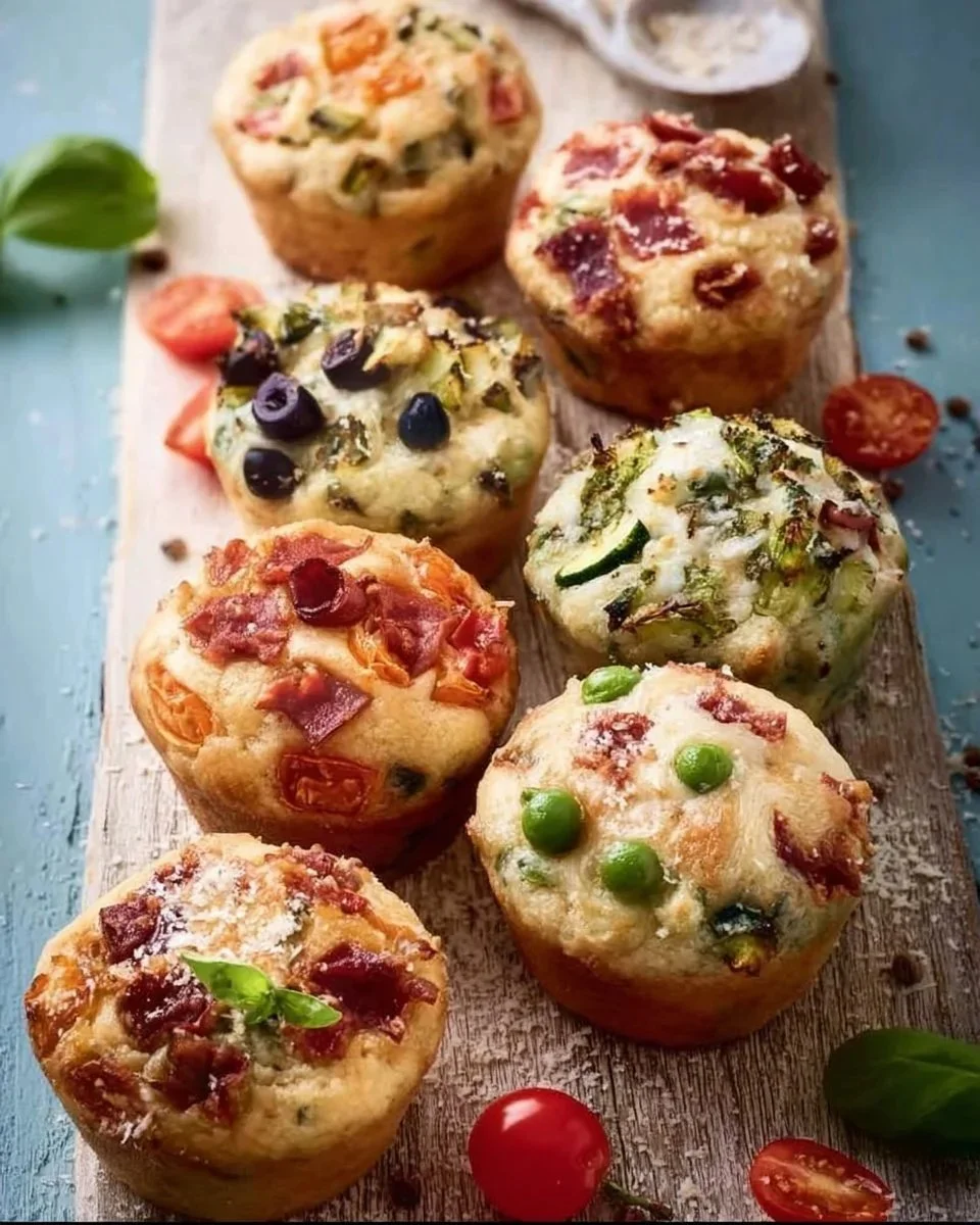 Muffin salati freschi e gustosi serviti su un piatto elegante.