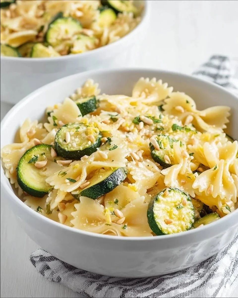 Pasta di Zucchine al Limone con verdure fresche
