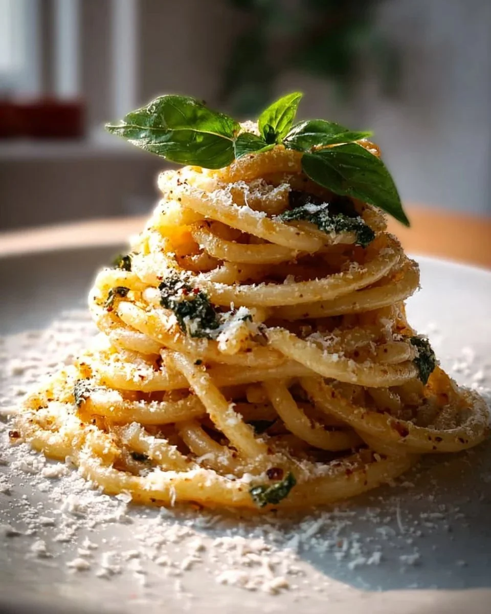 Piatto di Pici Alletrusca con salsa di pomodoro e basilico fresco