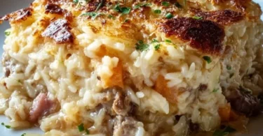 Piatto di Riso Al Forno Alla Gonzaga, ricco e appetitoso.