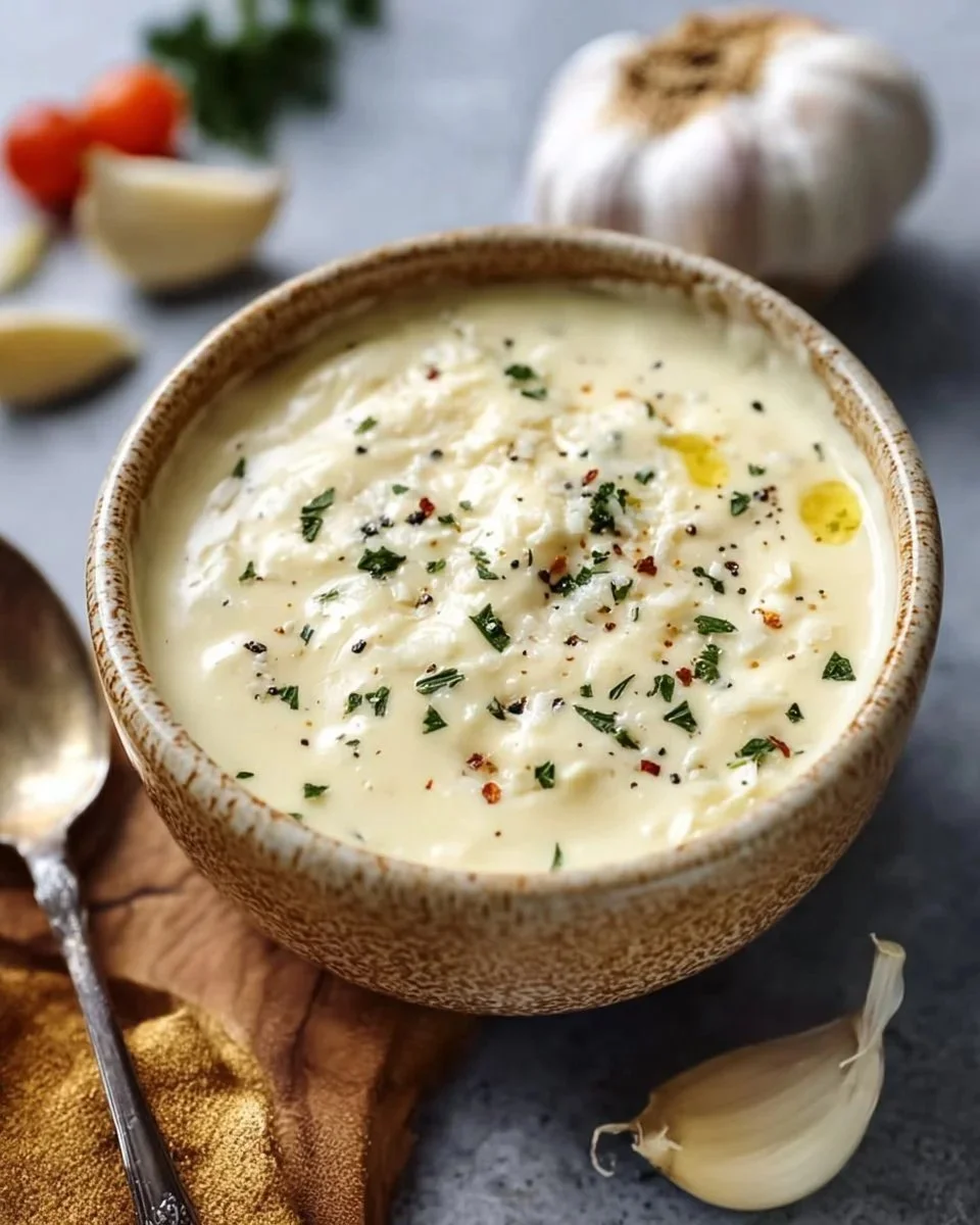 Ricetta Salsa al Parmigiano con Aglio, condimento cremoso e delizioso.
