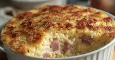 Sformato di Riso con Prosciutto e Mozzarella appena sfornato