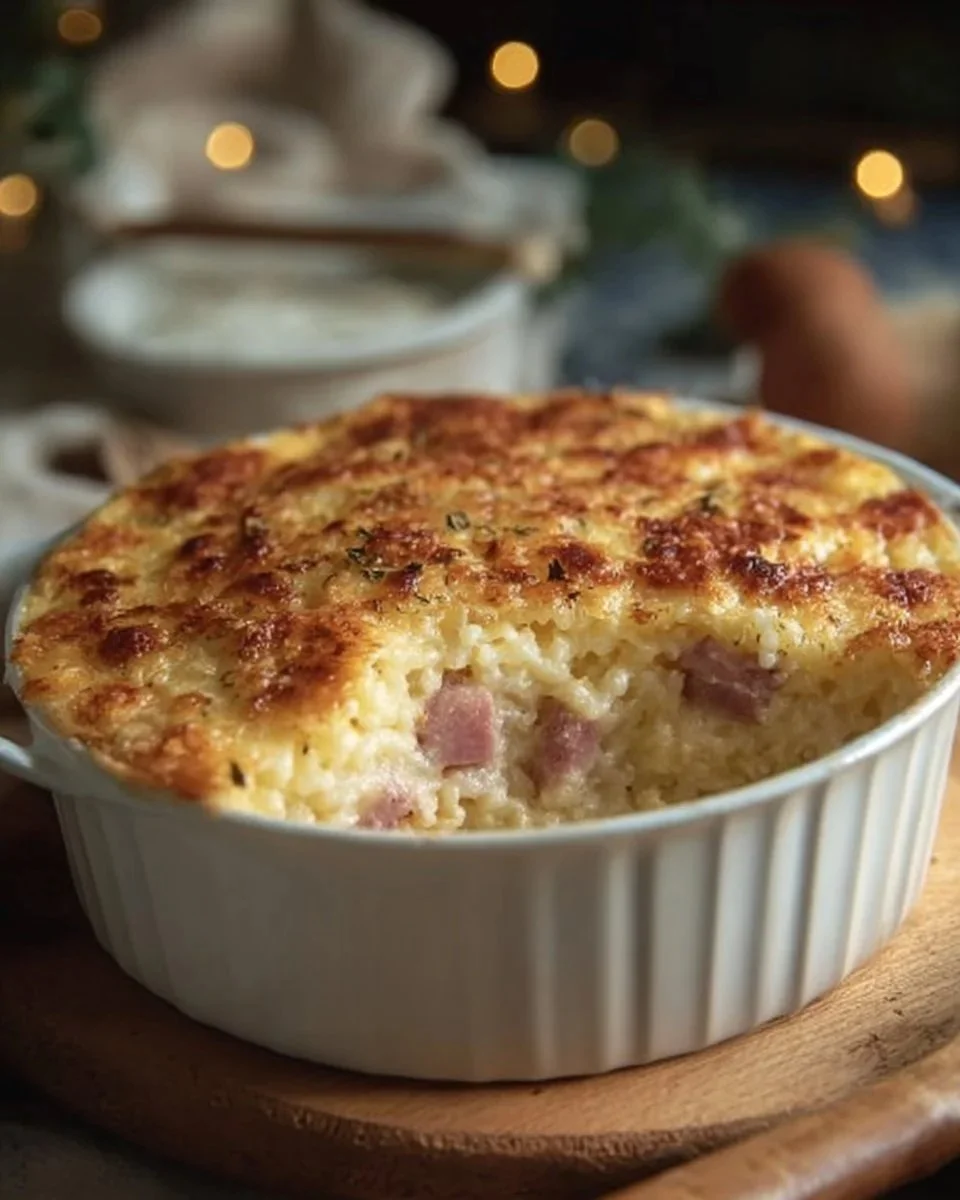 Sformato di Riso con Prosciutto e Mozzarella appena sfornato