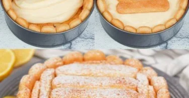 Torta di Limone con Savoiardi decorata con fettine di limone