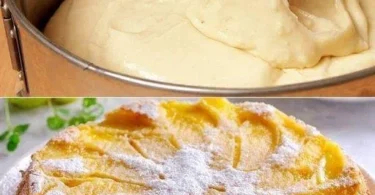 Fette di torta di mele soffice su un piatto decorato