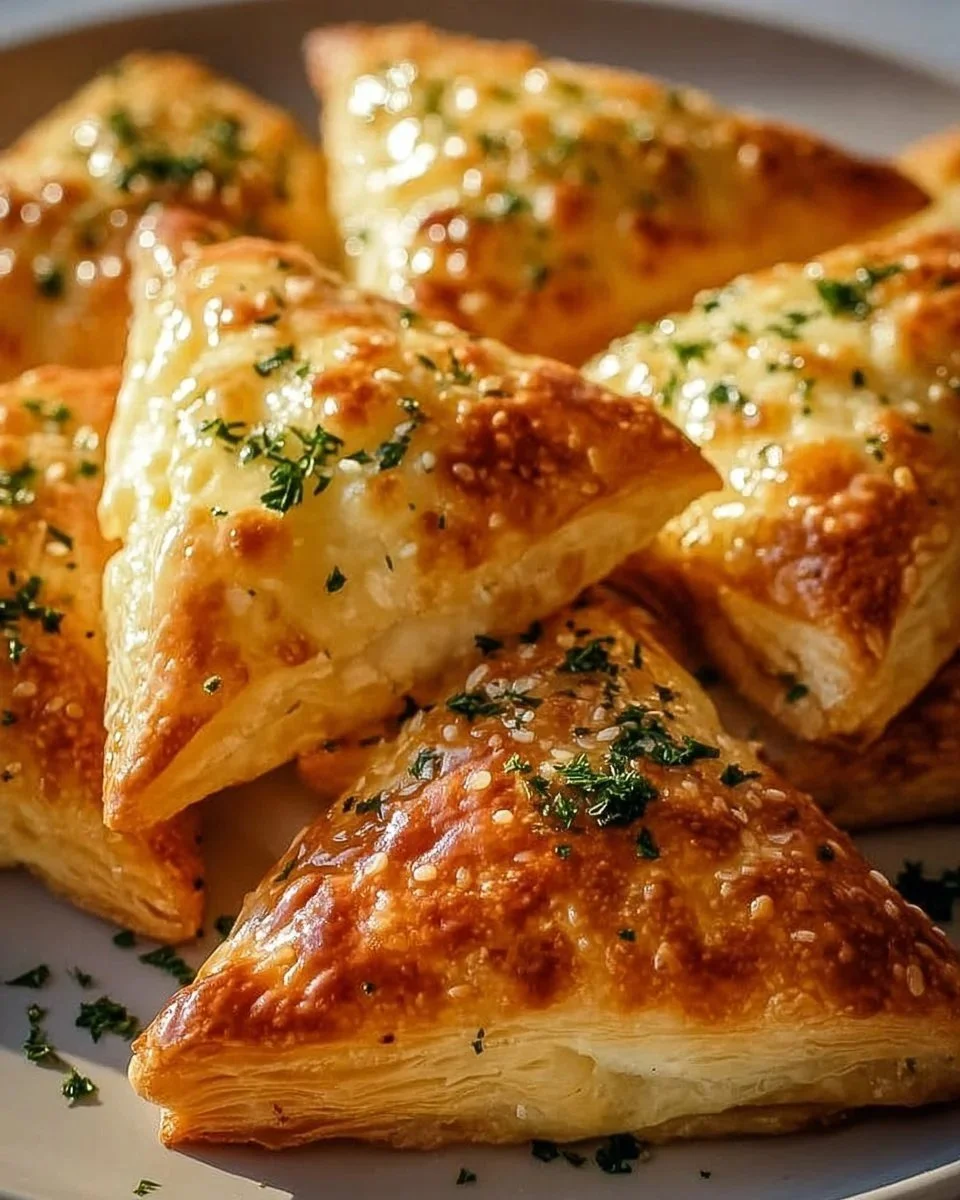 Triangoli di Formaggio Croccanti serviti su un piatto