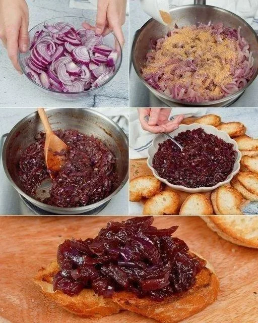 Cipolle Caramelizzate preparate con ingredienti freschi e dolci.