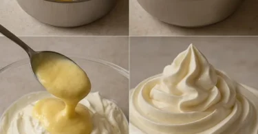 Crema pasticcera al mascarpone in un elegante dessert al piatto