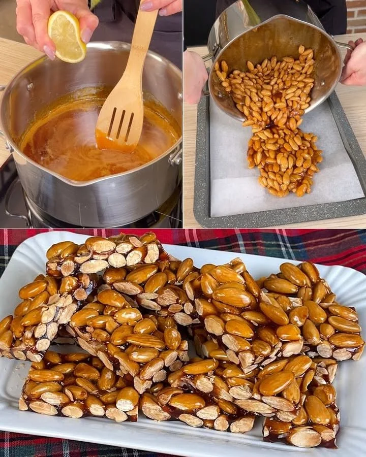 Croccante di Mandorle, dolce tradizionale italiano con mandorle tostate
