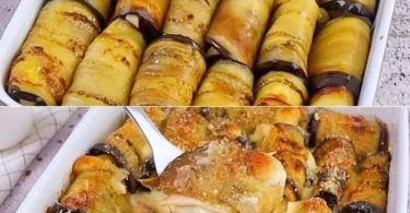 Involtini di Melanzane con Pollo e Parmigiano su un piatto