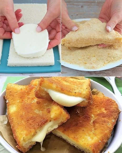 Mozzarella in Carrozza al Forno, un delizioso piatto italiano di toast con mozzarella