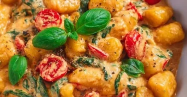 Padella di gnocchi fresca e appetitosa, pronta da gustare