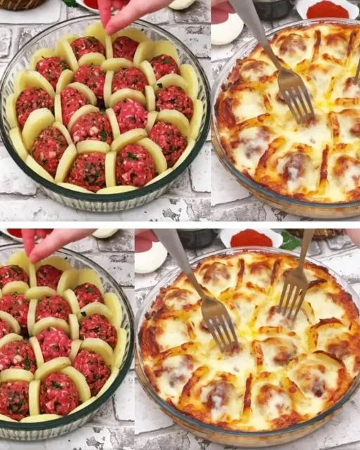 Polpette al forno con patate e besciamella, un piatto gustoso e cremoso
