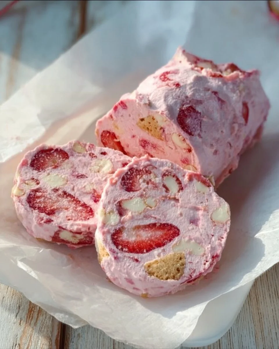 Salame alle Fragole, dolce dessert italiano con fragole fresche