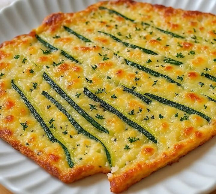 Schiacciatina di Zucchine croccante e dorata, pronta per essere gustata.