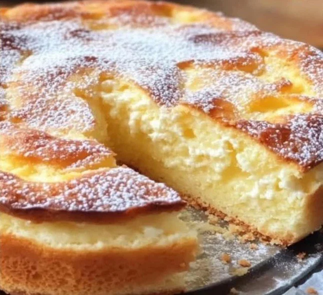 Fetta di Torta degli Angeli con crema e decoration.