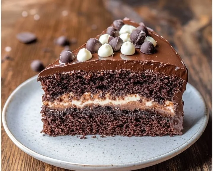 Fetta di Torta e Mascarpone con cioccolato e fragole fresche