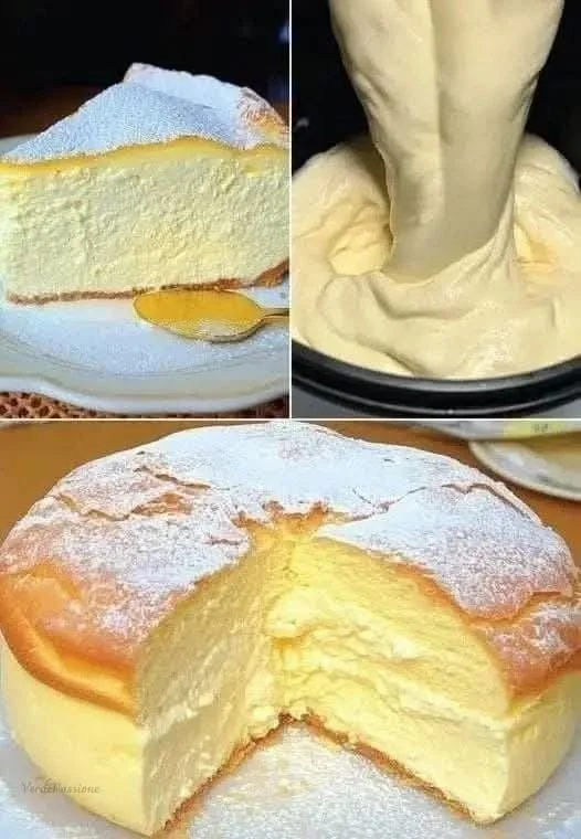 Una fetta di Torta Nuvola con panna e frutta fresca
