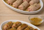 Involtini di vitello preparati con ingredienti freschi e presentati elegantemente.