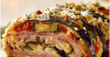Polpettone di Riso con Melanzane e Prosciutto, un piatto tradizionale italiano