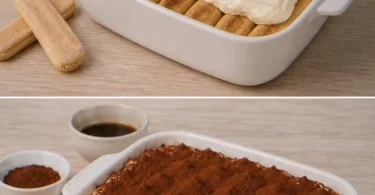 Tiramisu leggero, dessert italiano con caffè e mascarpone