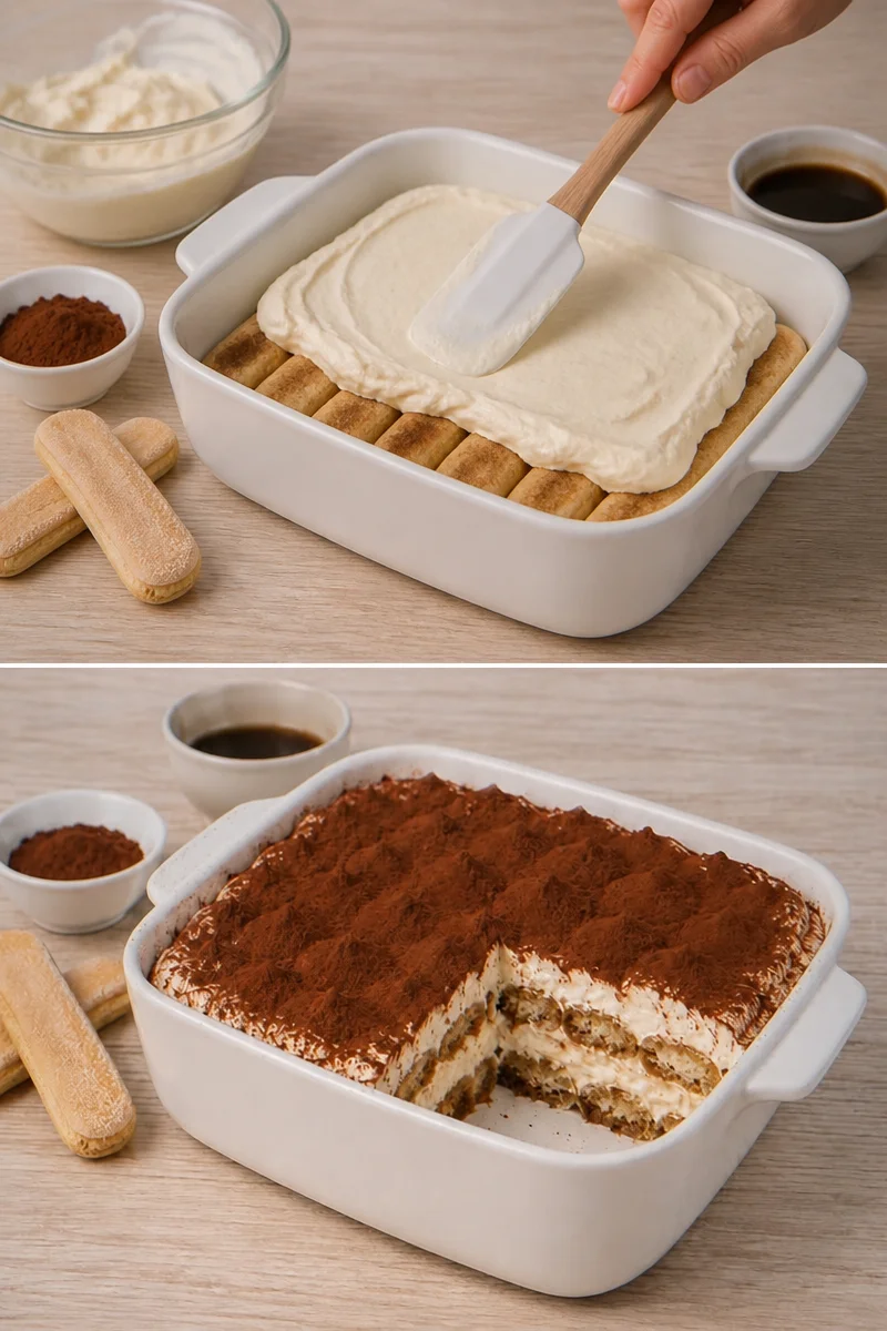 Tiramisu leggero, dessert italiano con caffè e mascarpone