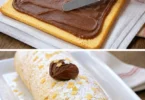 Biscuit roulé aux marrons decorato con crema e marroni